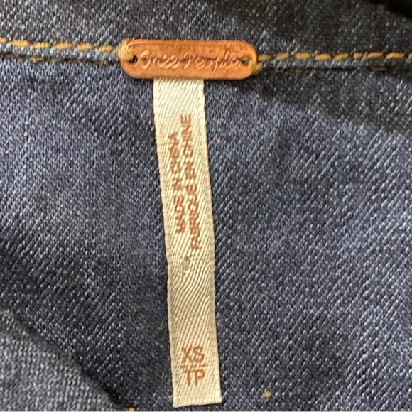 FREE PEOPLE Delicate Detail Denim Mini Shirtdress Size XS - Picture 15 of 16